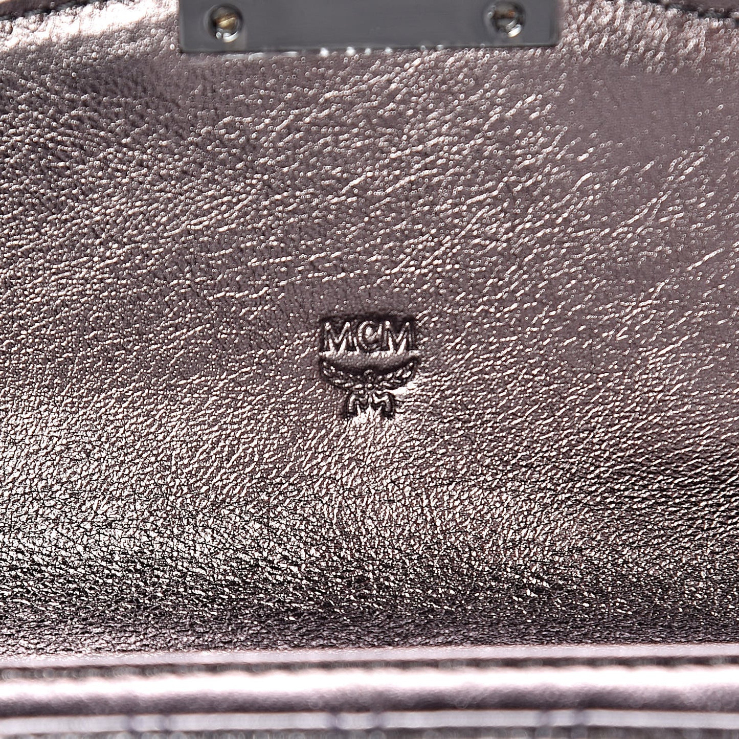 Metallic Calfskin Quilted Wallet On Chain Silver