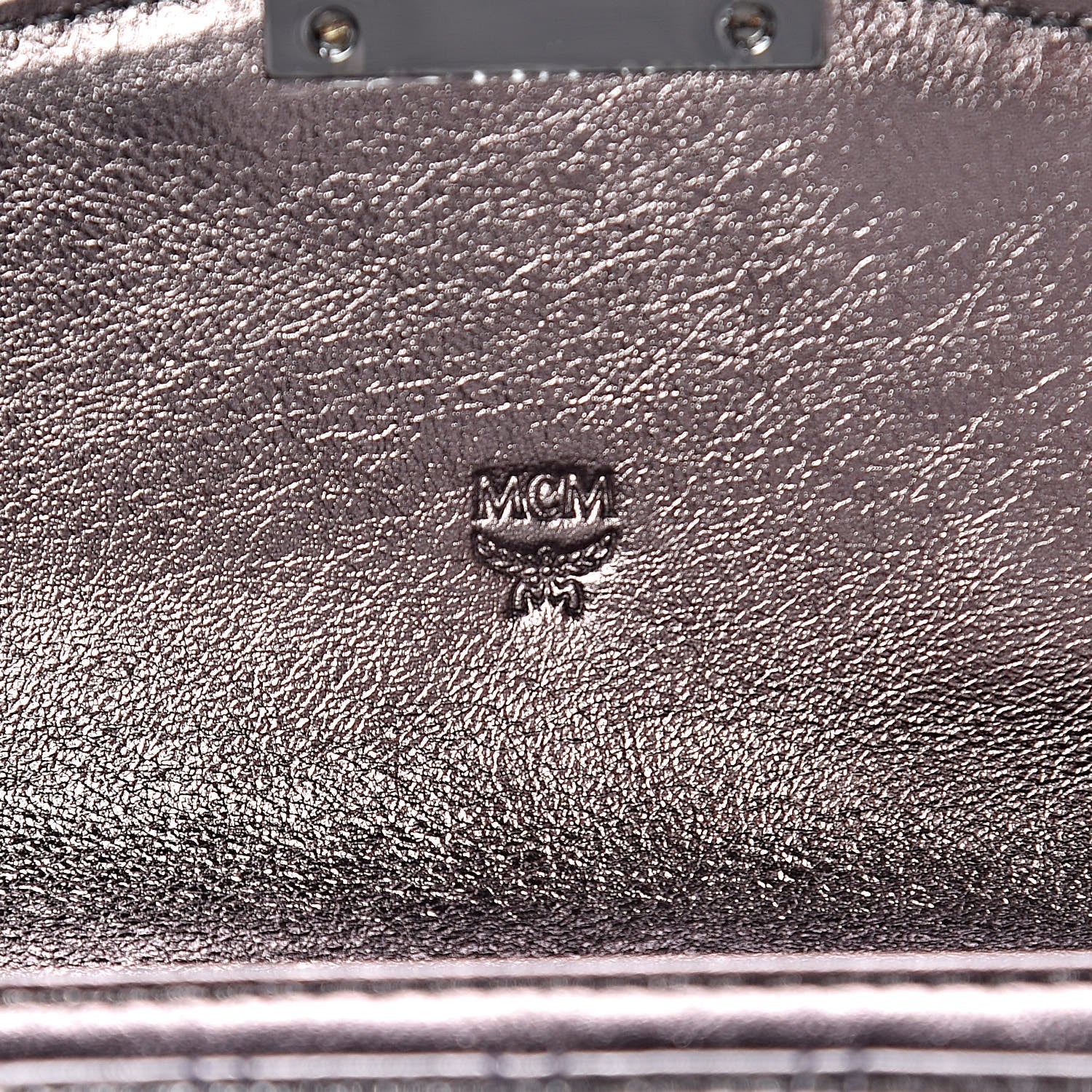 MCM Metallic Calfskin Quilted Wallet On Chain Silver 6 of 11