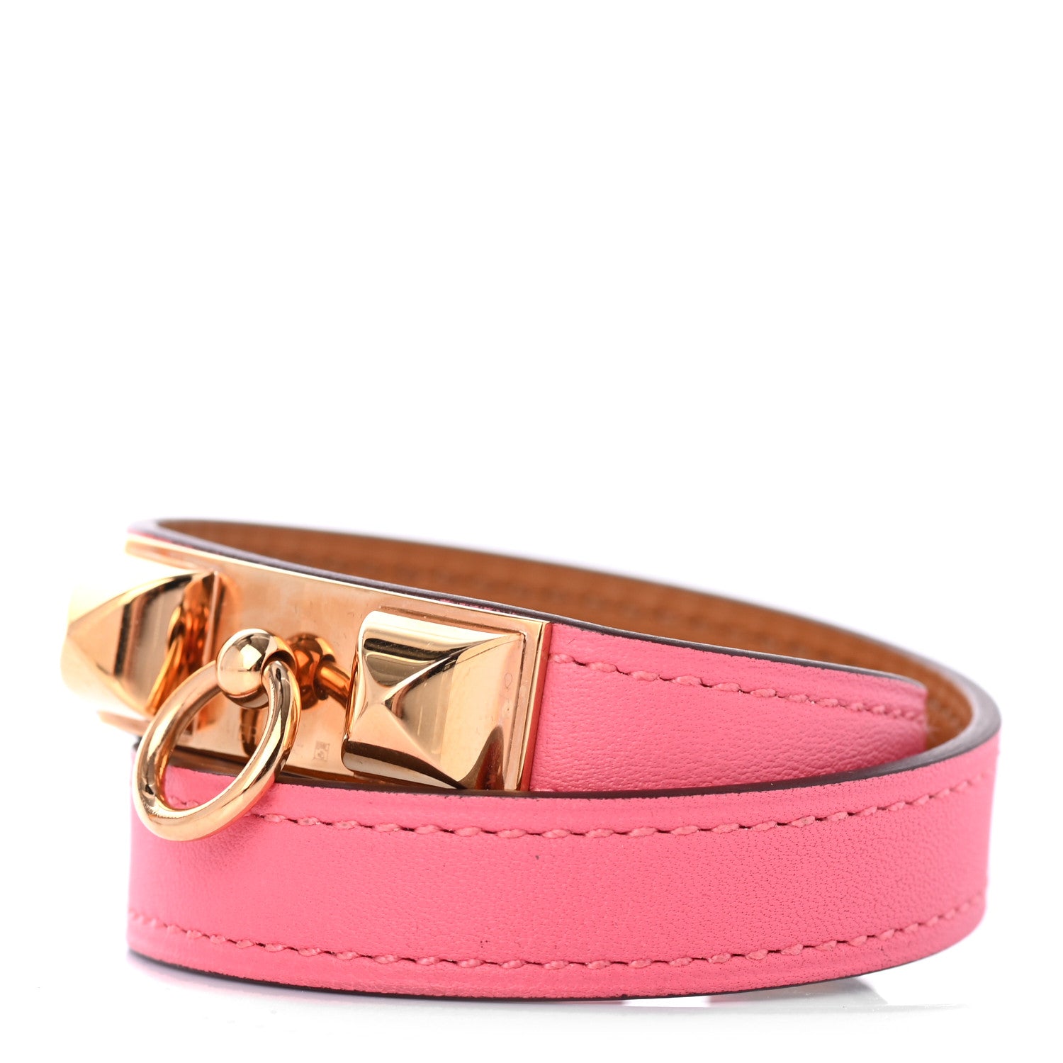 Hermes Swift Rivale Double Tour Bracelet XS Rose Azalee 1 of 7