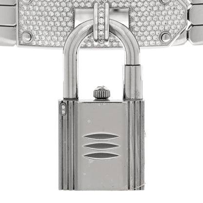 Hermes Stainless Steel Diamond Pave 16mm Kelly Quartz Watch 3 of 5
