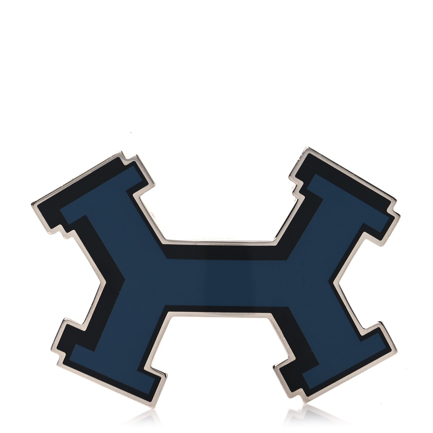 Enamel Street 32mm H Belt Buckle Blue Black