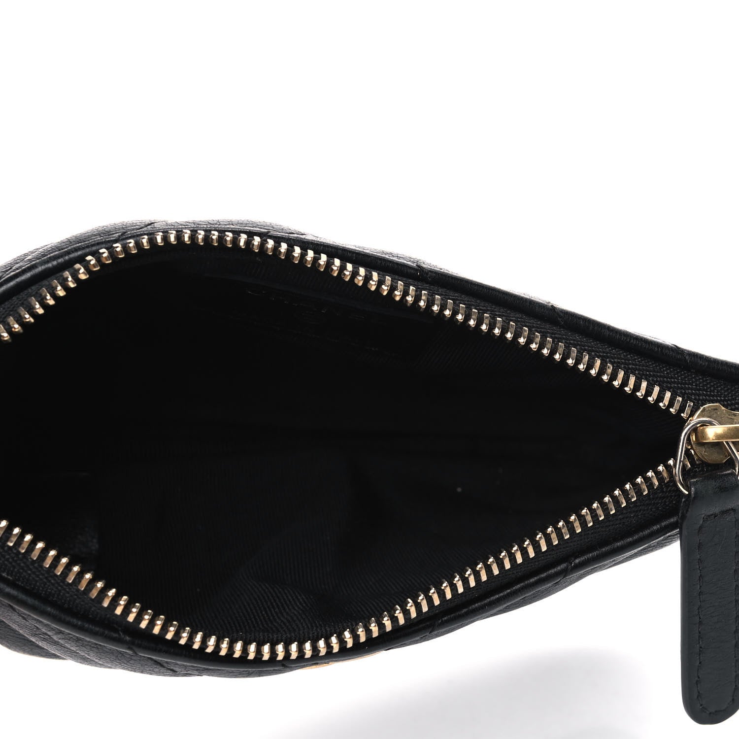 Chanel Crumpled Calfskin Chevron Quilted Small Cosmetic Case Black 4 of 4