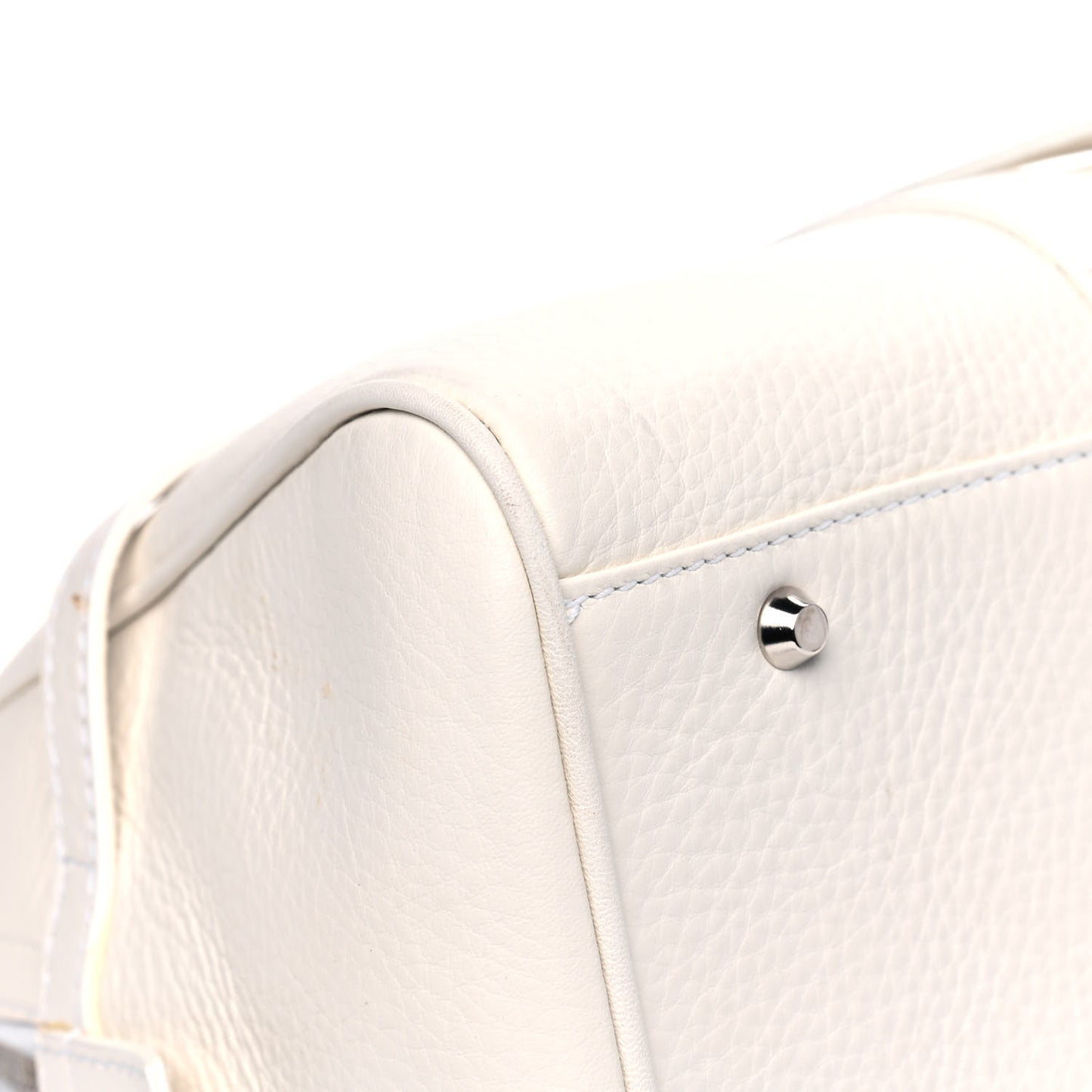 Calfskin Logo Charms Boston White