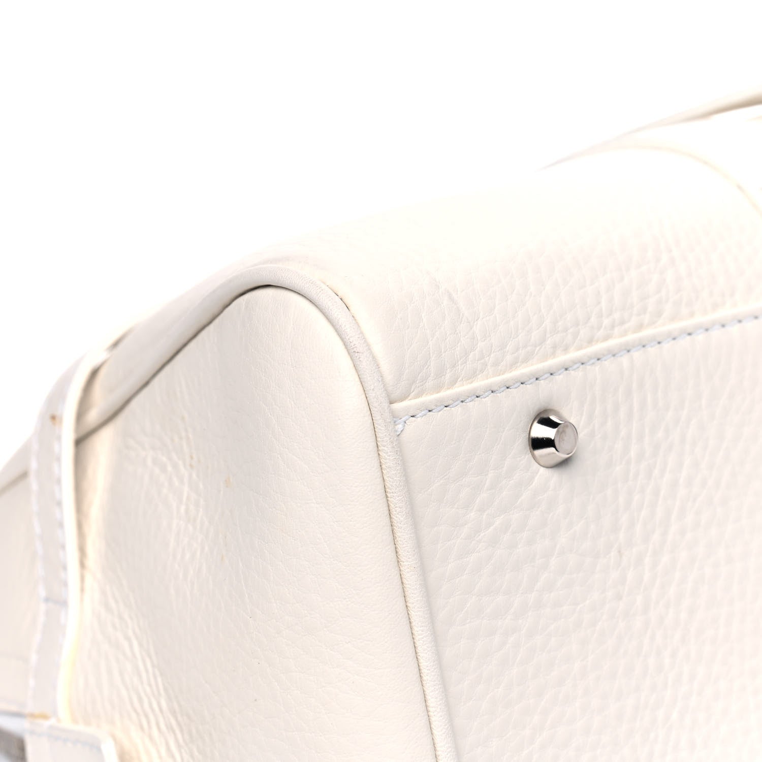 Christian Dior Calfskin Logo Charms Boston White 6 of 15