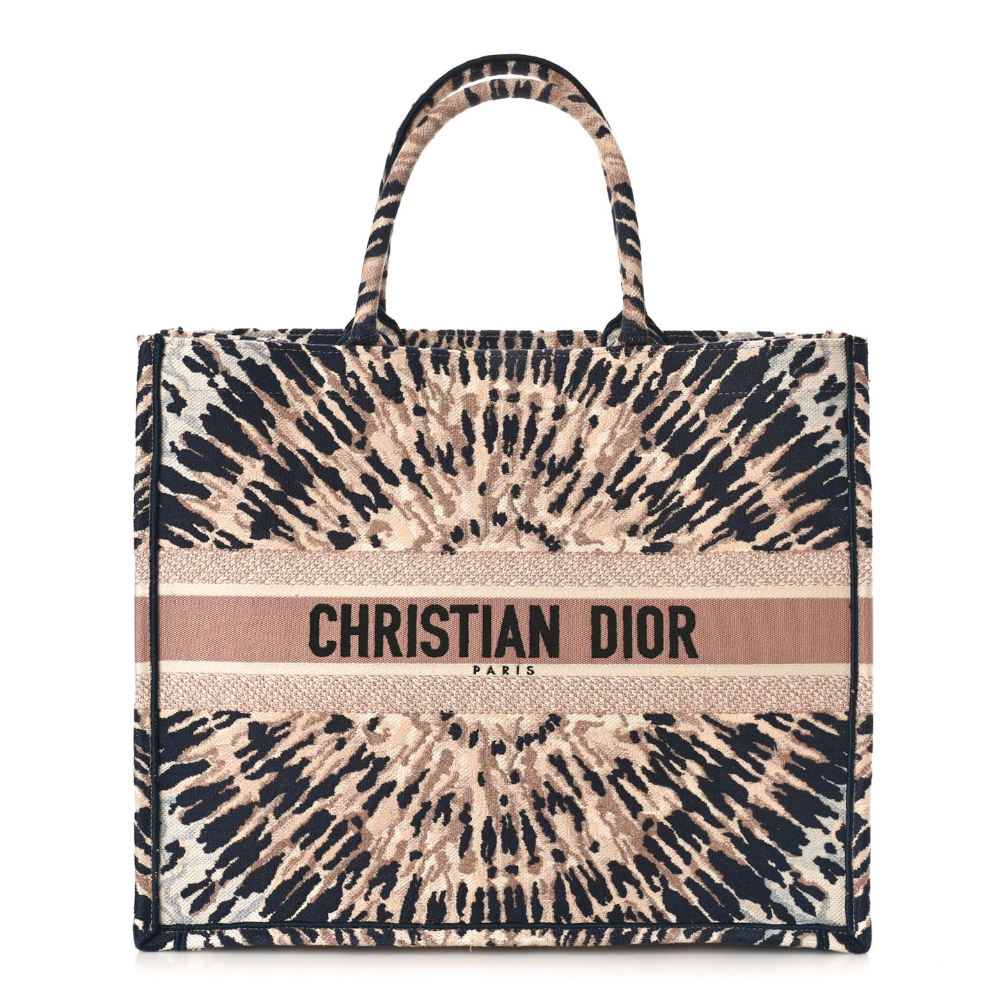 Canvas Embroidered Tie Dye Large Book Tote Multicolor