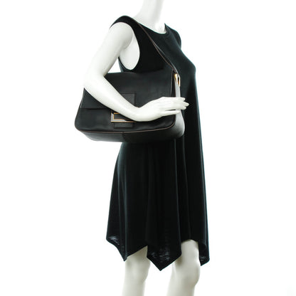 Fendi Vitello Flamingo Enamel Big Forever Mama Baguette Black 2 of 7