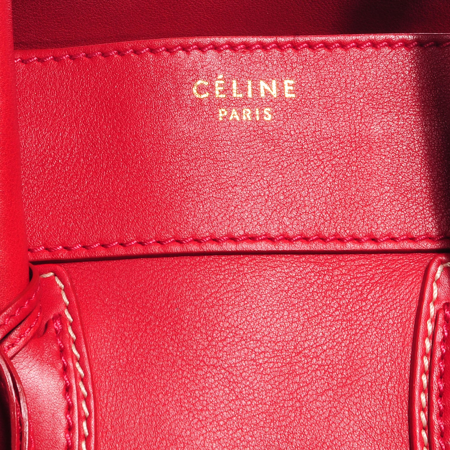 Celine Smooth Calfskin Mini Luggage Envelope Tote Red 5 of 9