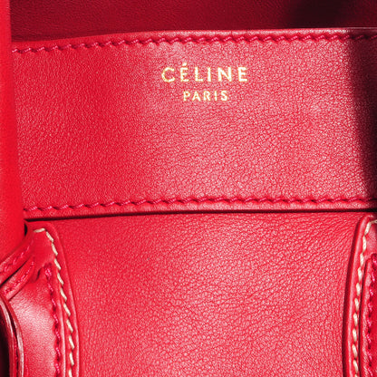 Celine Smooth Calfskin Mini Luggage Envelope Tote Red 5 of 9