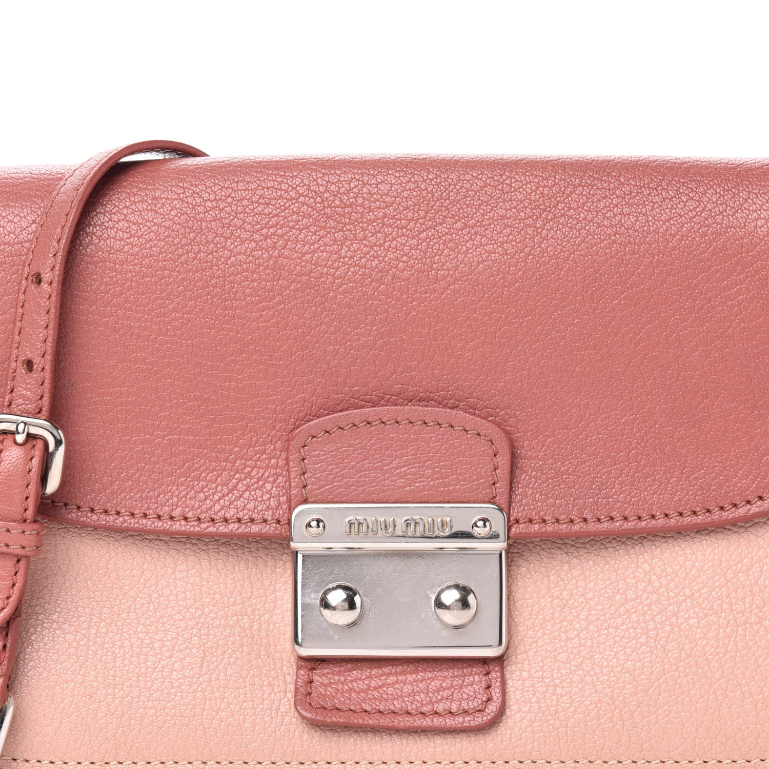 Miu Miu Goatskin Madras Chain Shoulder Bag Pink 14 of 14