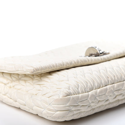 Miu Miu Nappa Matelasse Crystal Flap Clutch White 9 of 10