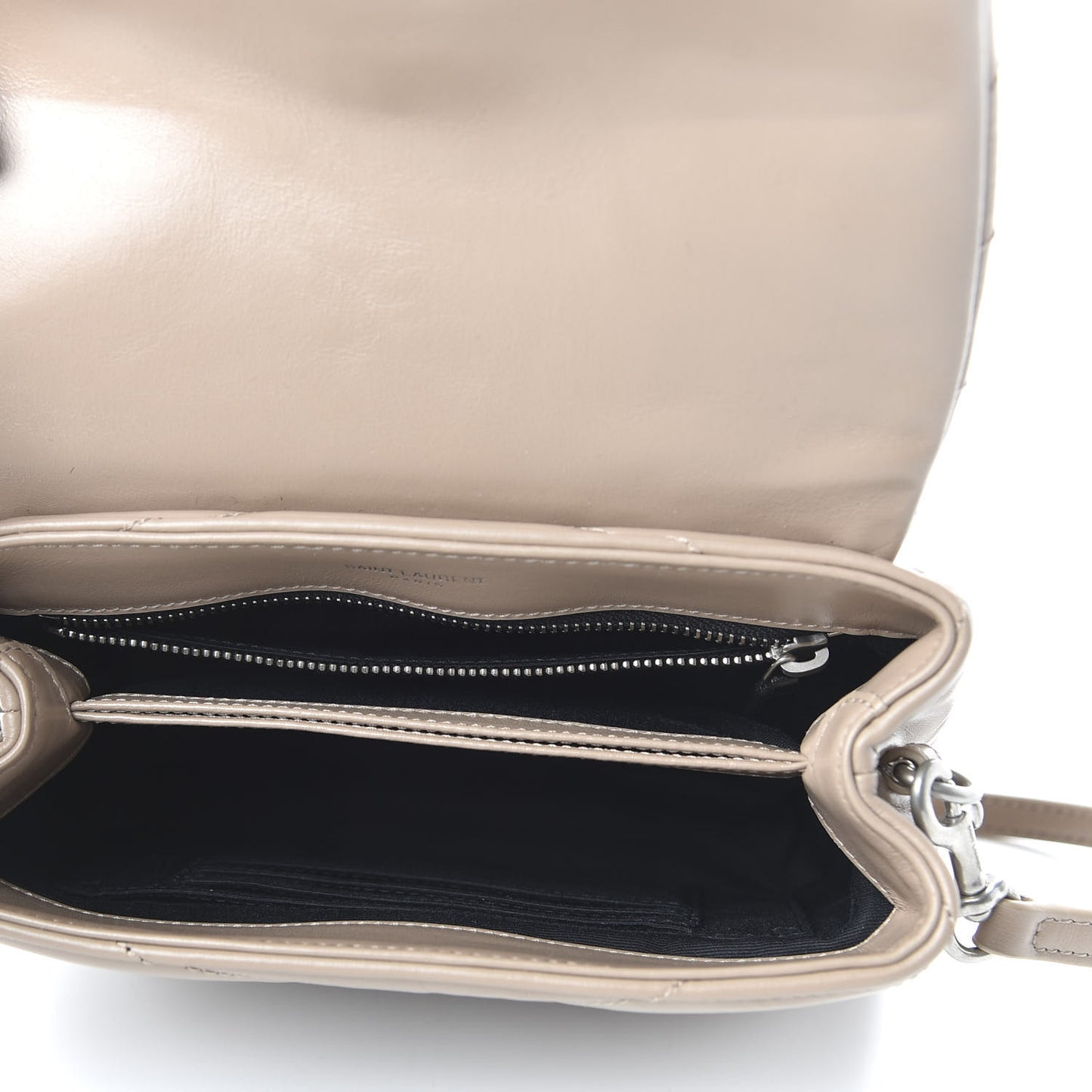 Calfskin Y Quilted Monogram Toy Loulou Crossbody Bag Dusty Grey