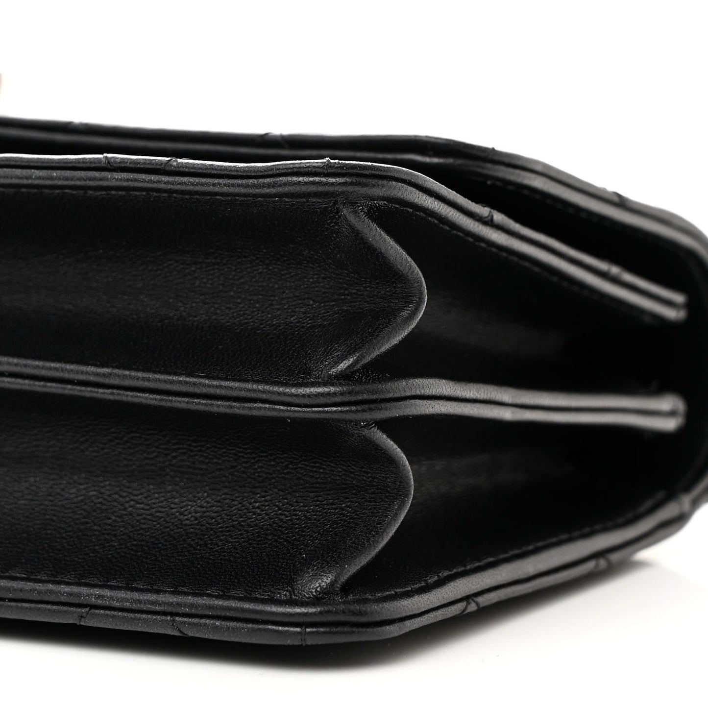 Lambskin Quilted Metal Top Handle Crossbody Flap Black