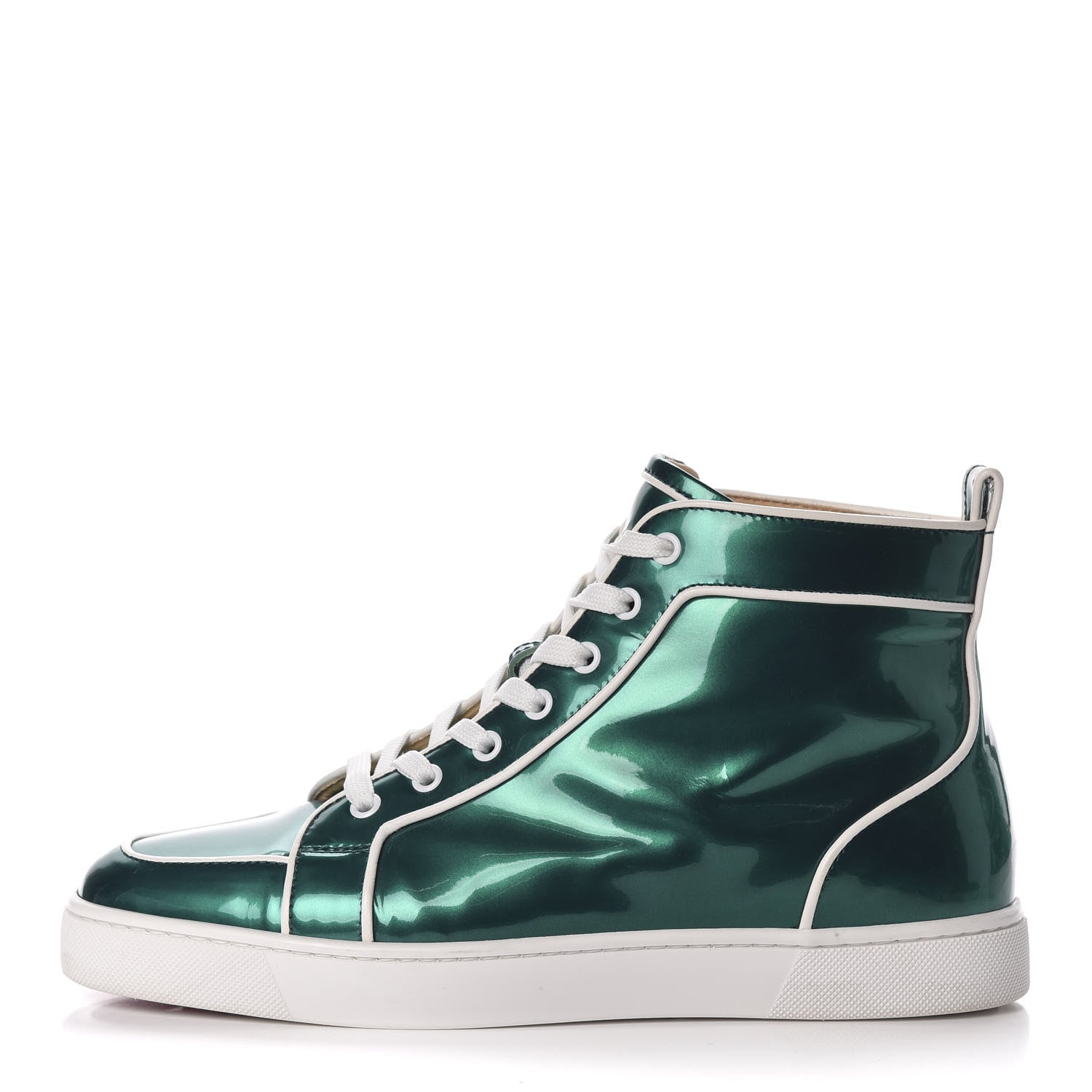 Christian Louboutin Glossy Patent Nappa Mens Rantus Orlato Flat Sneakers 41.5 Green Latte 1 of 8