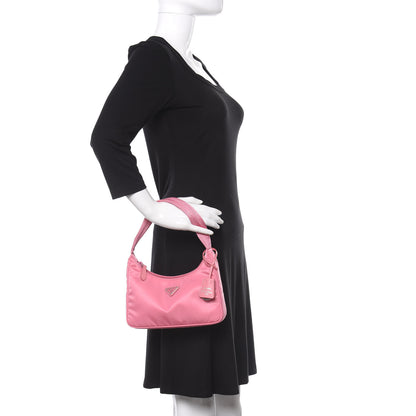 Prada Tessuto Nylon Mini Re-Edition 2000 Bag Begonia 2 of 9