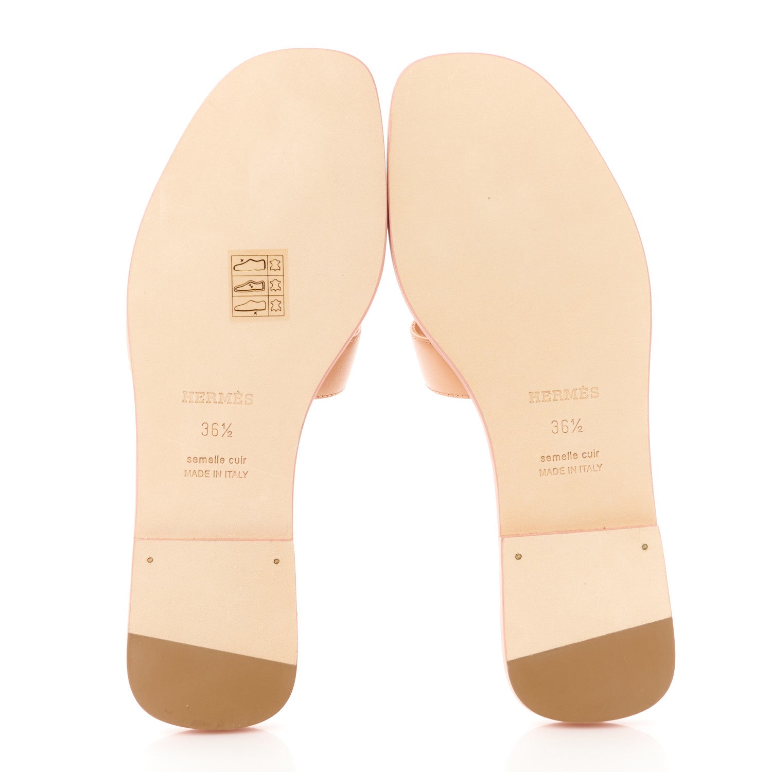 Hermes Box Calfskin Oran Sandals 36.5 Granit Rose 5 of 8