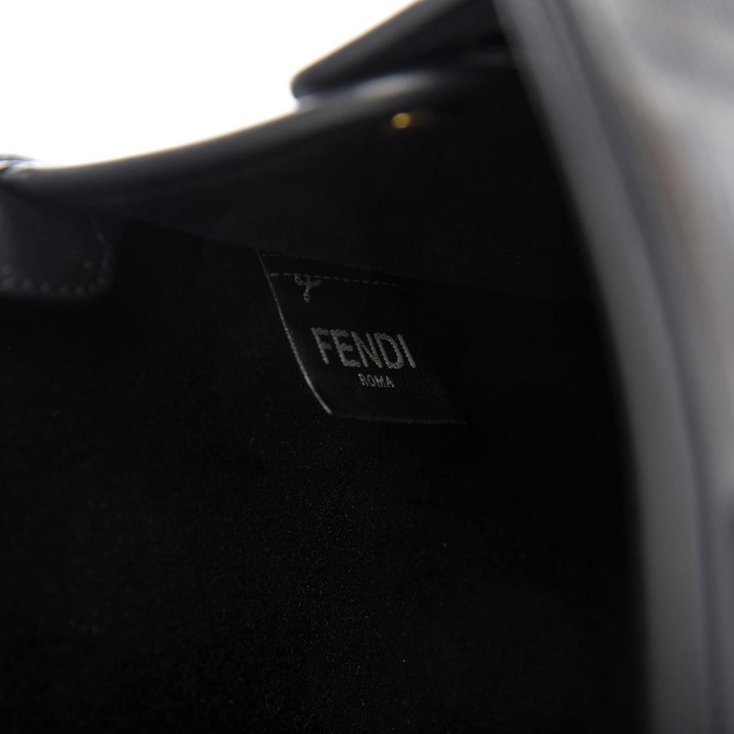 Glazed Fabric Vitello Century FF 1974 Stamp Patch Mini Peekaboo Defender Cover Mogano Panna Black