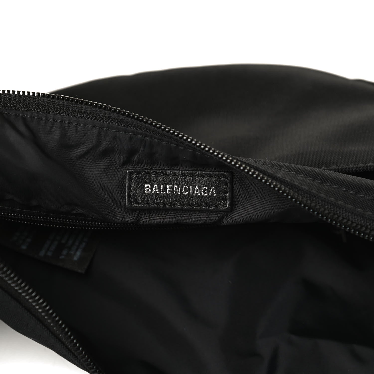 Balenciaga Recycled Sport Nylon Logo Embroidered Wheel Sling Bag Black White 5 of 10