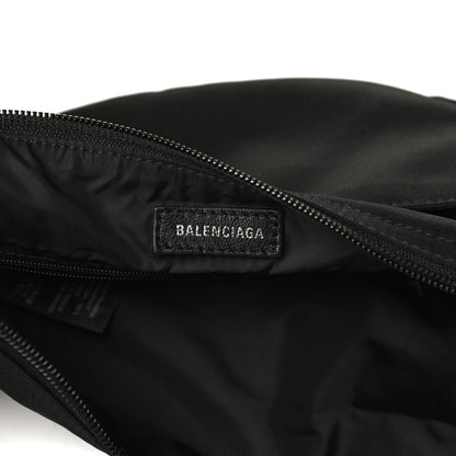 Balenciaga Recycled Sport Nylon Logo Embroidered Wheel Sling Bag Black White 5 of 10