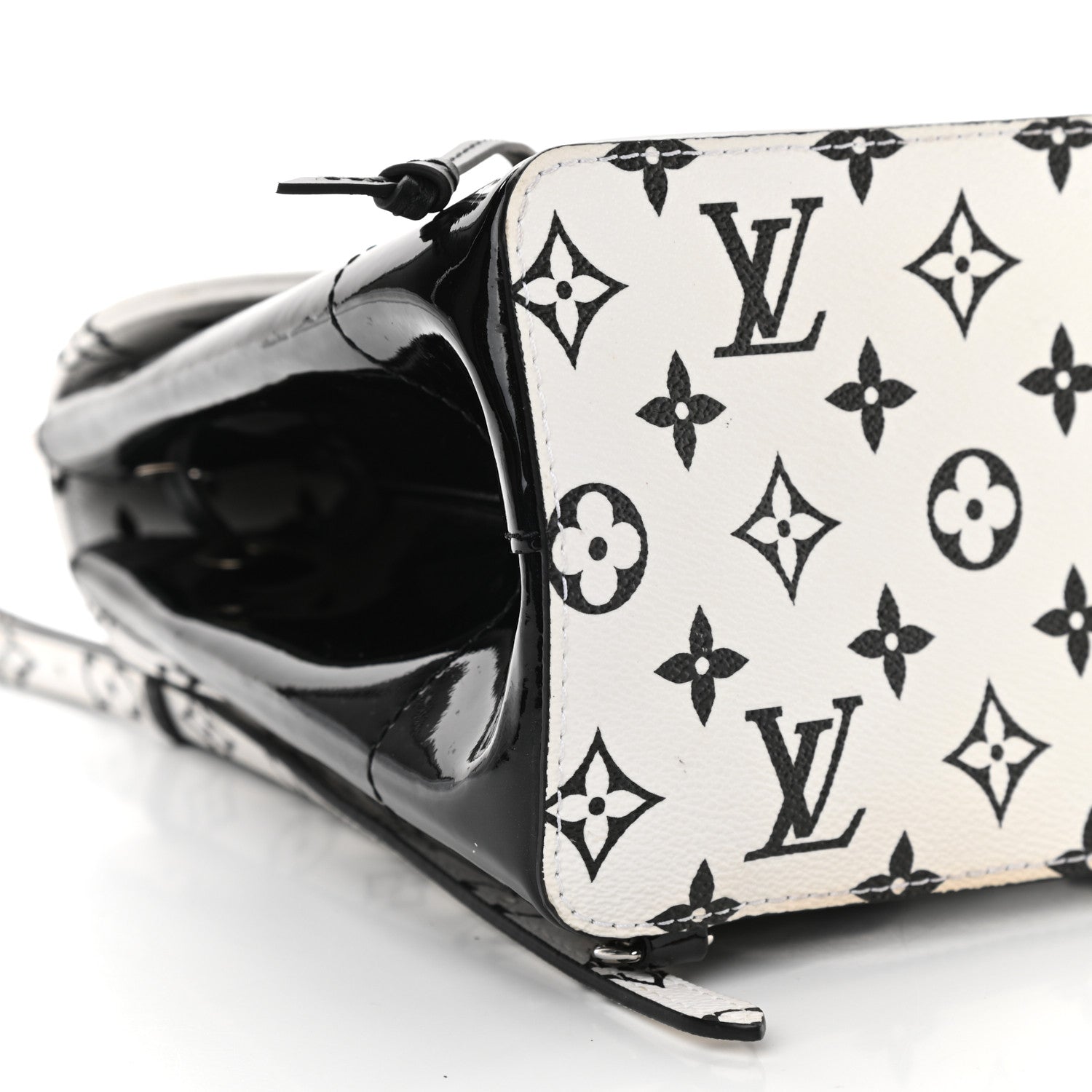 Louis Vuitton Patent Monogram Hot Springs Backpack Black White 7 of 9