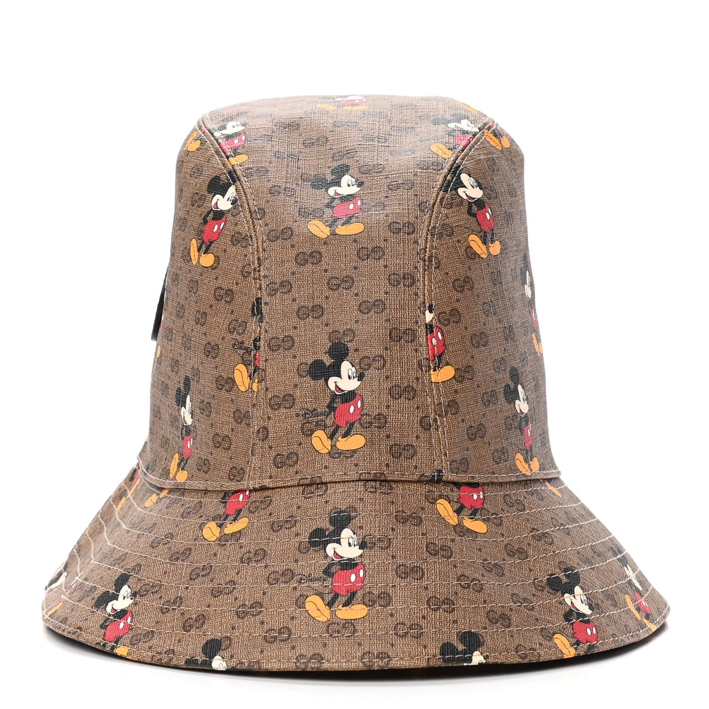 X DISNEY Mini Vintage GG Supreme Monogram Mickey Mouse Trent Bucket Hat L Beige Ebony Yellow