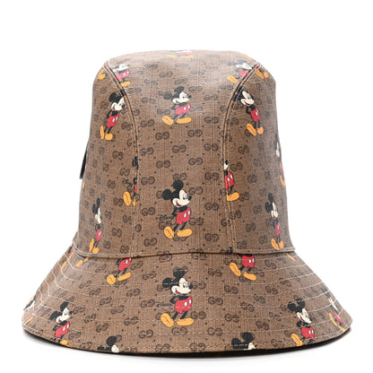 Gucci X DISNEY Mini Vintage GG Supreme Monogram Mickey Mouse Trent Bucket Hat L Beige Ebony Yellow 3 of 4
