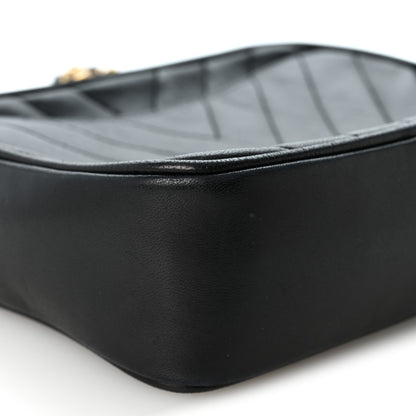 Chanel Lambskin Chevron Quilted Small Camera Case Black 8 of 9