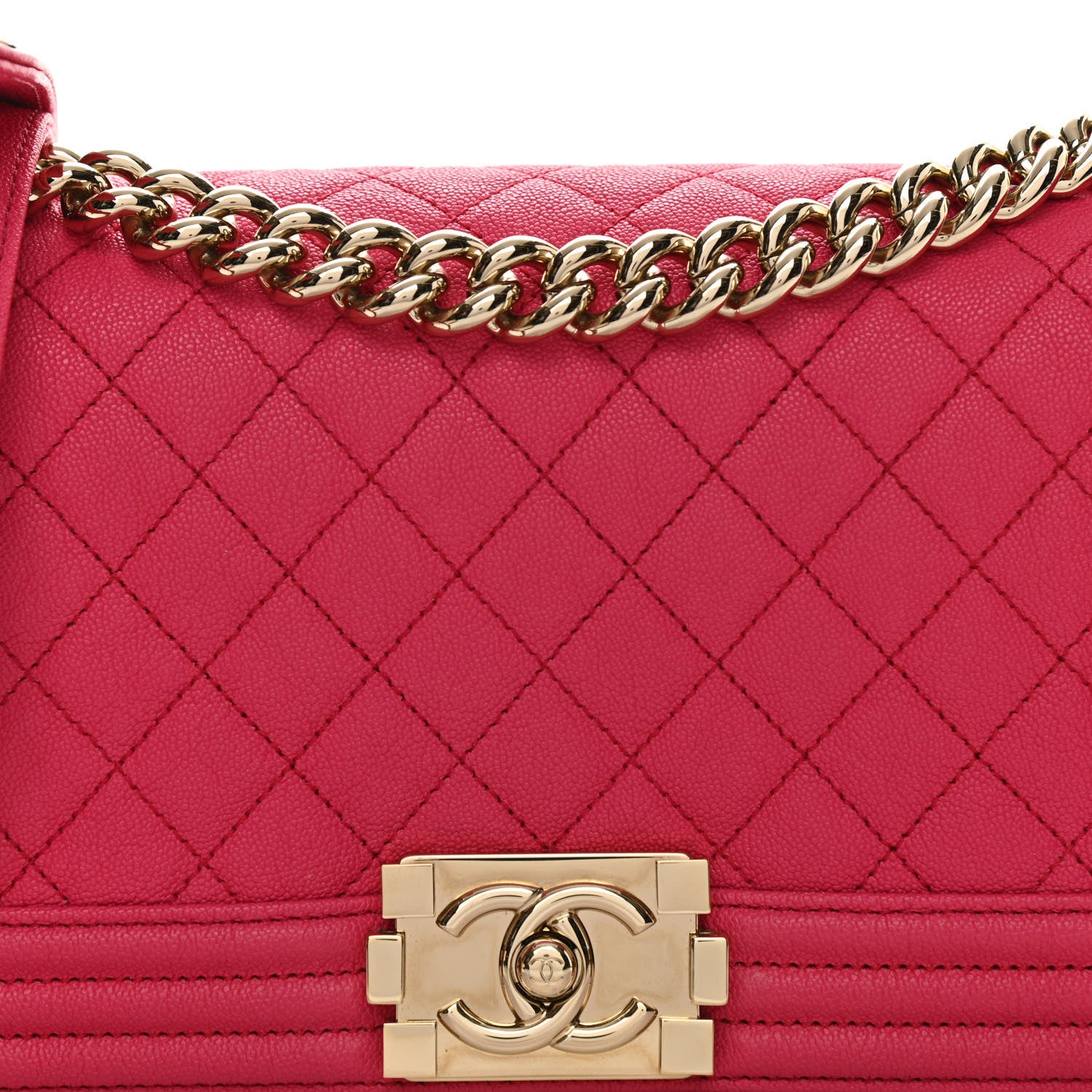 Chanel Caviar Quilted Medium Boy Flap Dark Pink 8 of 12