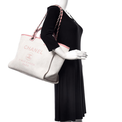 Chanel Woven Straw Raffia Large Deauville Tote Pink 2 of 31