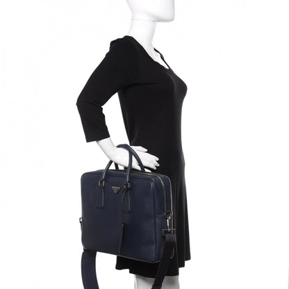Prada Saffiano Travel Briefcase Baltico 3 of 11