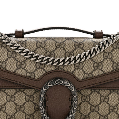 Gucci GG Supreme Monogram Textured Dollar Calfskin Top Handle Dionysus Shoulder Bag Beige Ebony New Acero 8 of 13