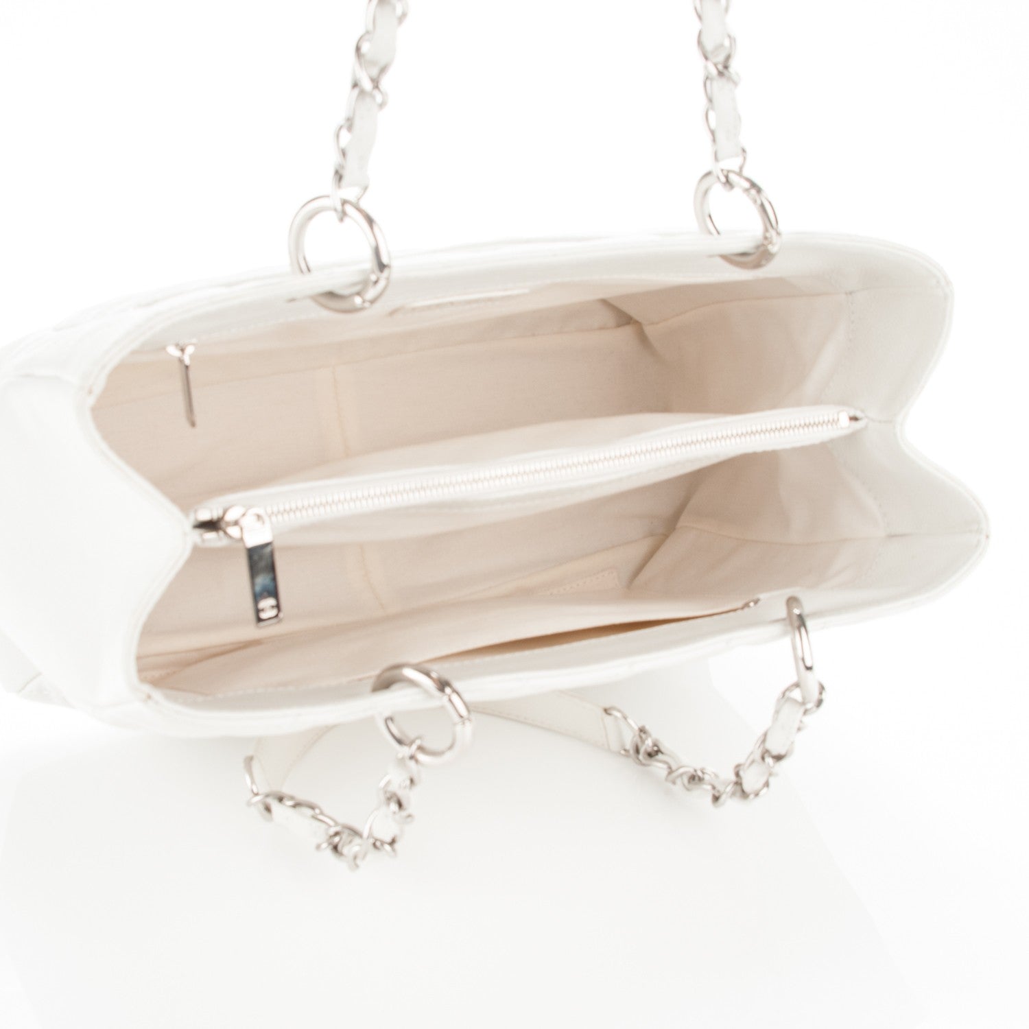 Chanel Caviar Quilted Grand Shopping Tote GST White 5 of 11