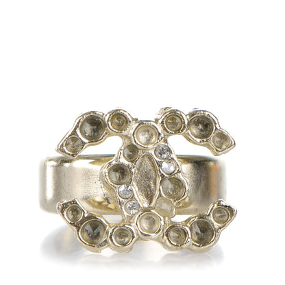 Chanel Crystal CC Ring 6 Gold 1 of 4
