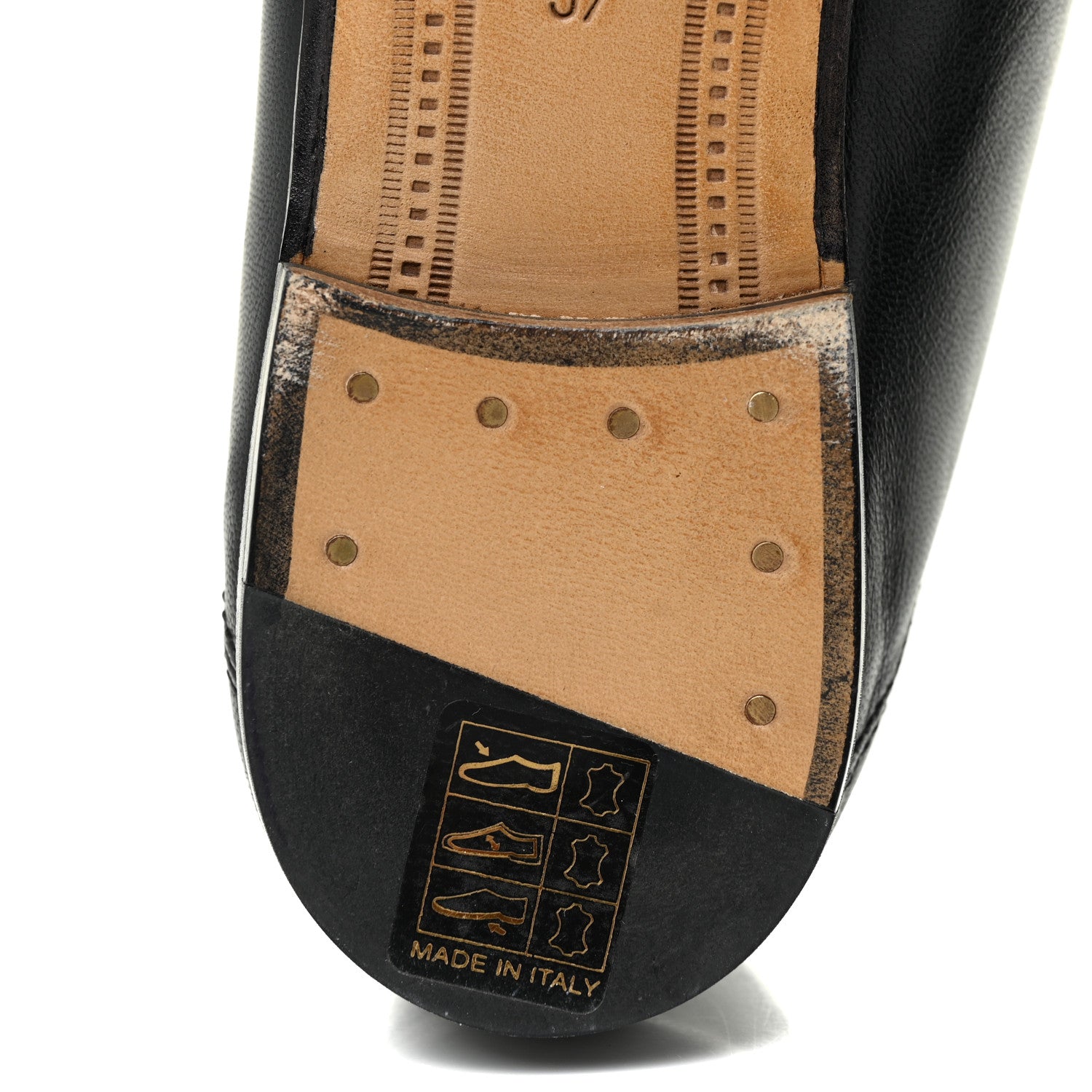 Gucci Calfskin Womens Jordaan Loafers 37 Black 8 of 19