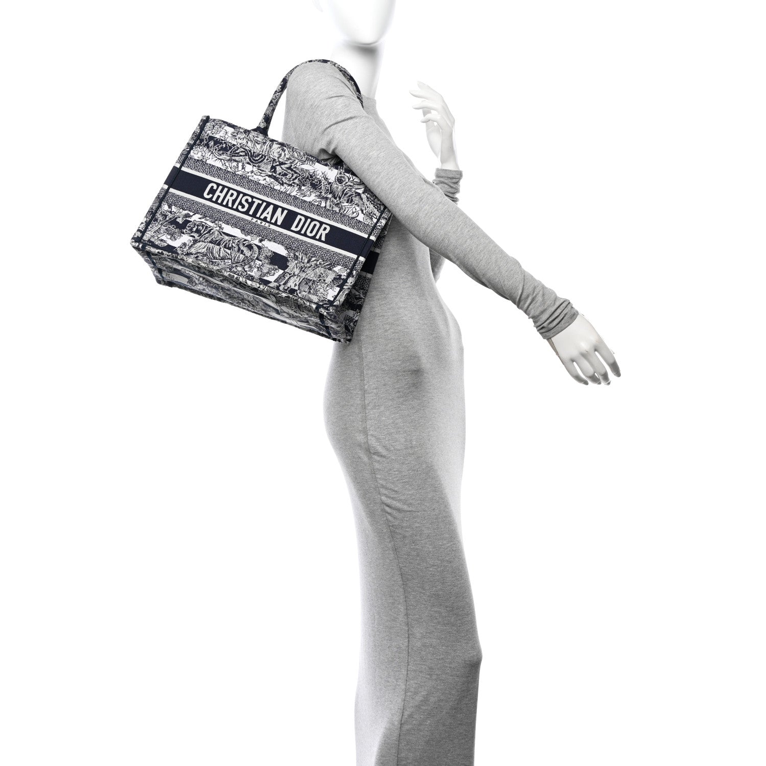 Christian Dior Canvas Embroidered Medium Dioriviera Toile De Jouy Book Tote White 2 of 14