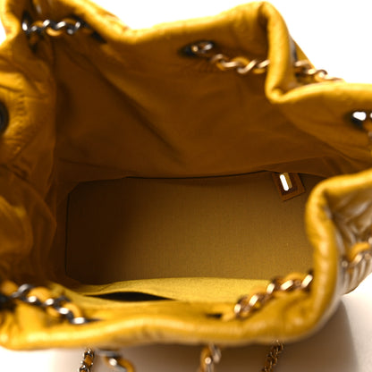 Chanel Aged Calfskin Chevron Quilted Small Gabrielle Backpack Yellow 5 of 11