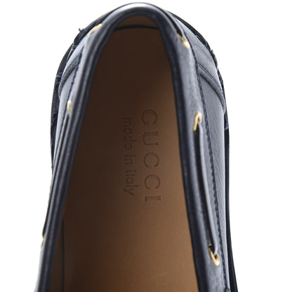 Gucci Calfskin Mens Delta Boat Loafer 10 Blue Ivory 7 of 10