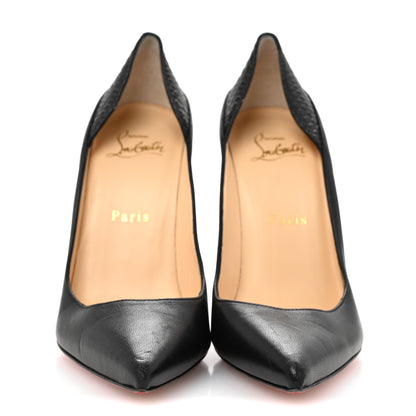 Christian Louboutin Nappa Snakeskin Embossed Maastricht 100 Pumps 37 Black 3 of 9