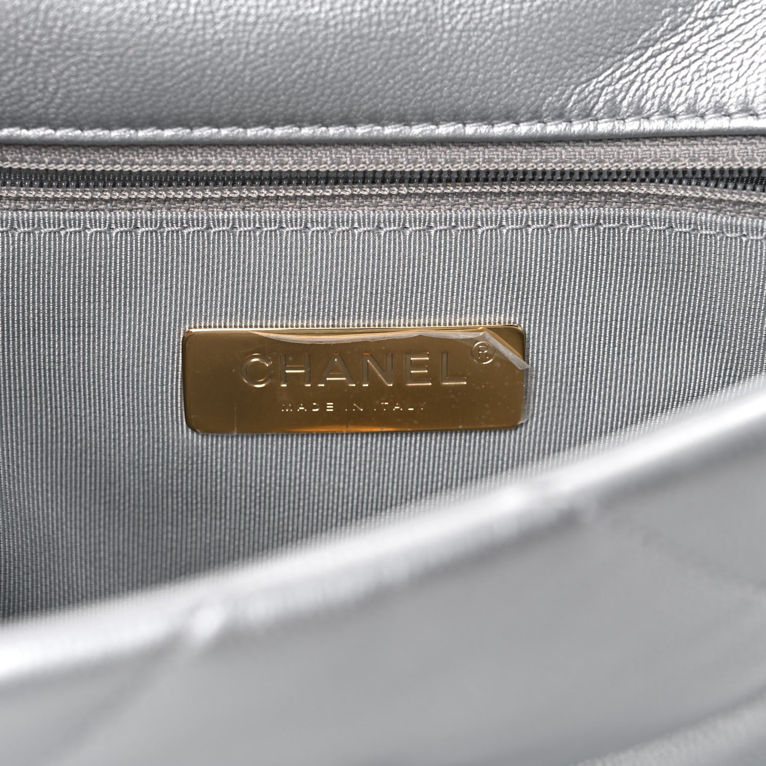 Chanel Metallic Goatskin Quilted Medium Chanel 19 Flap Silver 6 of 9