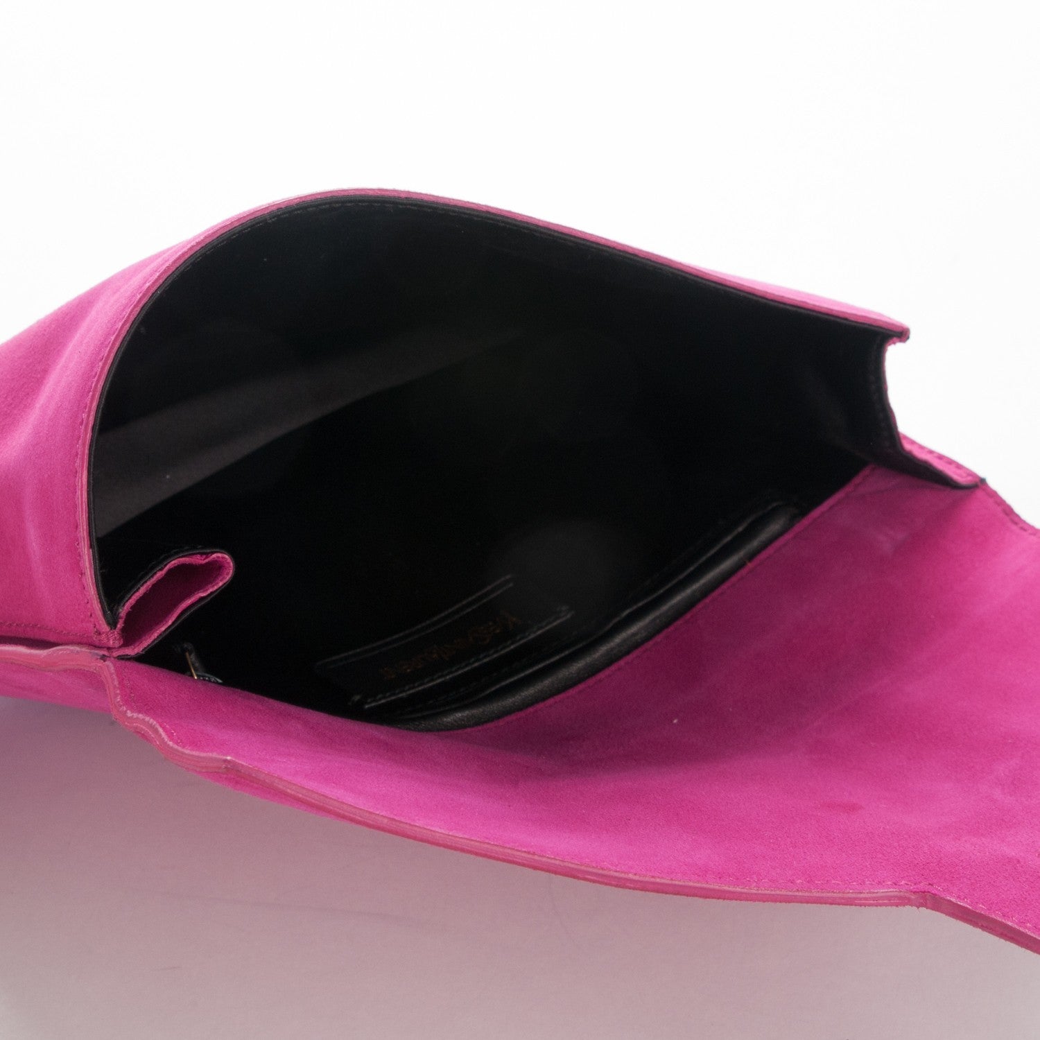 Saint Laurent Suede Y Envelope Clutch Fuchsia 5 of 7