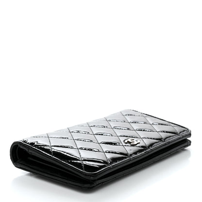 Chanel Patent Calfskin Quilted Yen Wallet Black 4 of 9