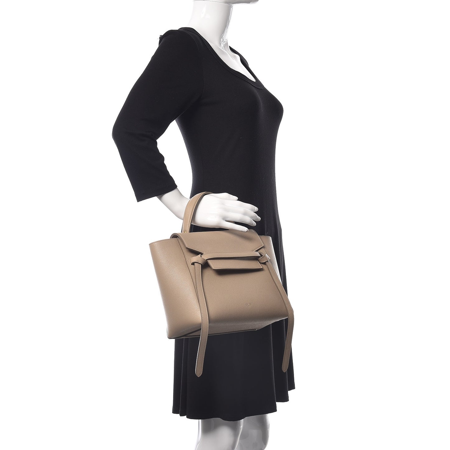 Grained Calfskin Micro Belt Bag Light Taupe