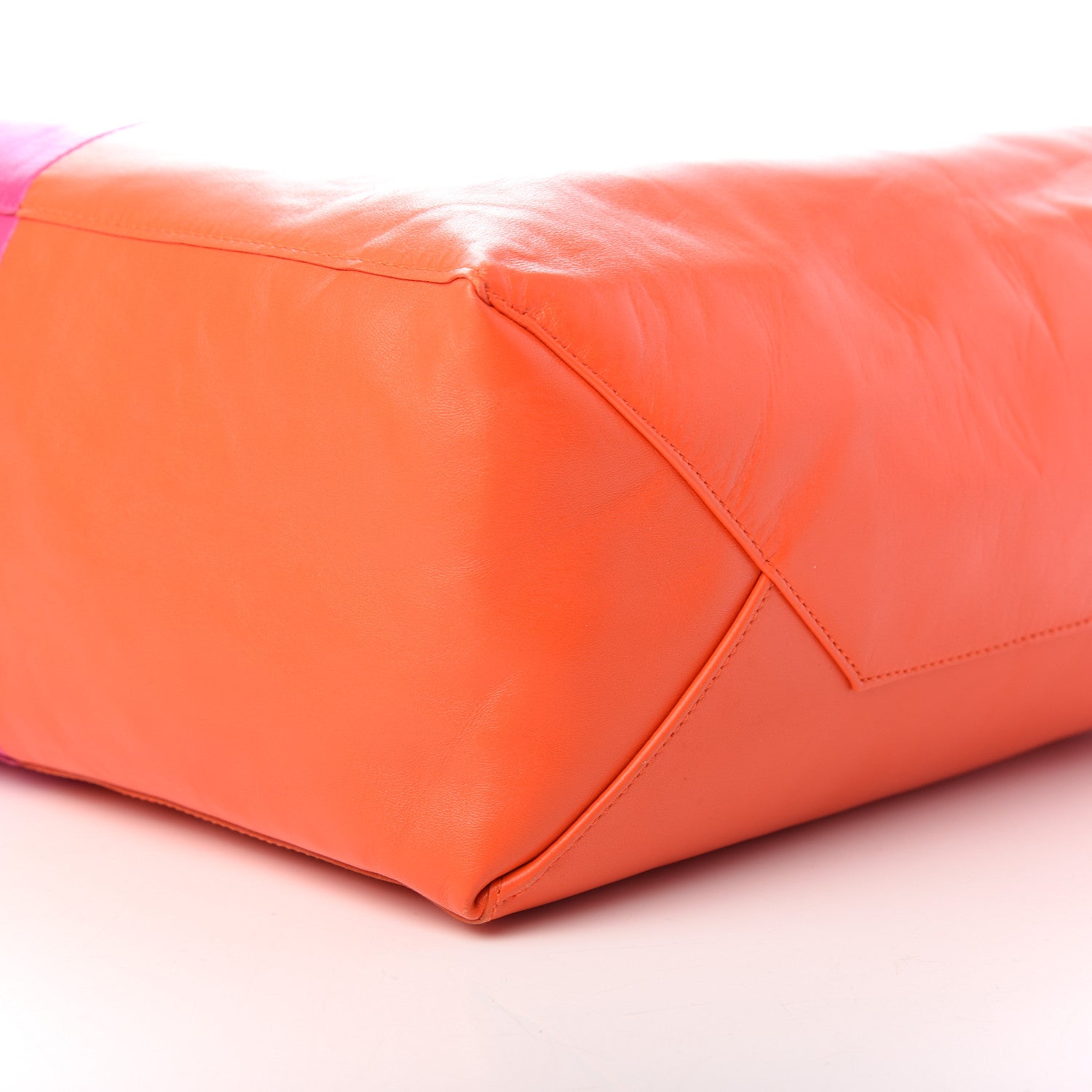 Celine Lambskin Vertical Bi-Color Cabas Fluo Pink Fluo Orange 6 of 11