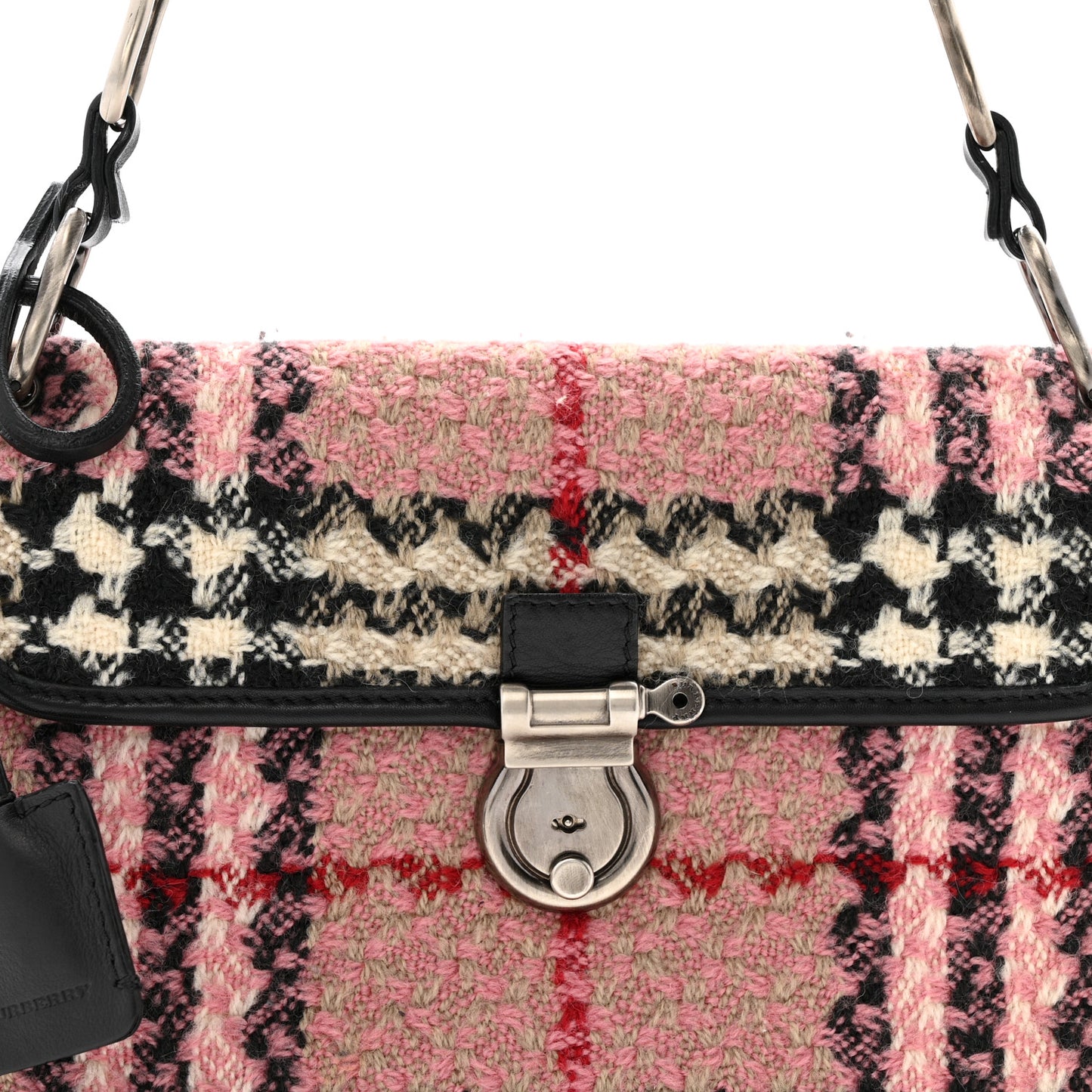Tweed Check Shoulder Bag Pink
