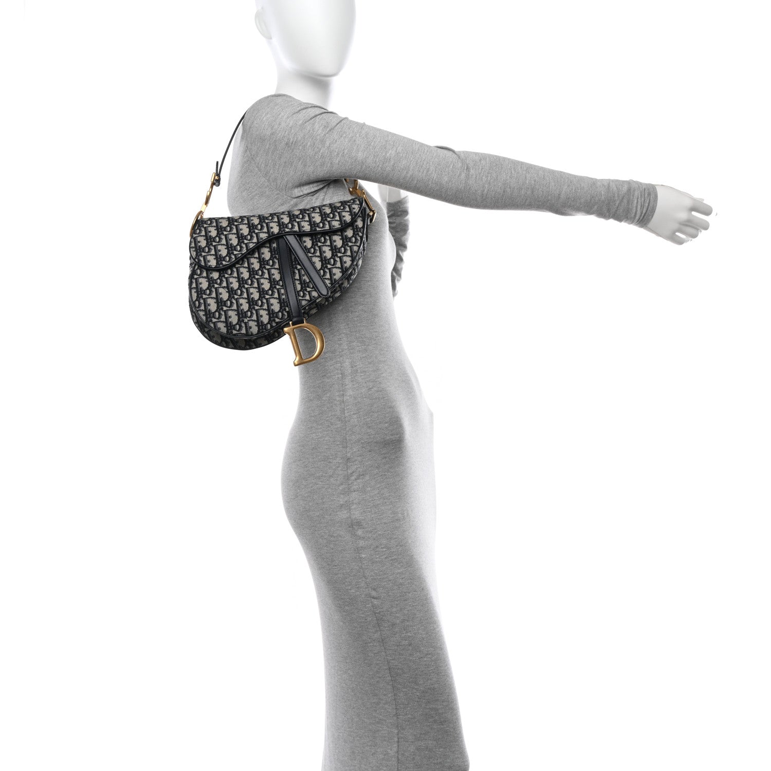 Christian Dior Oblique Saddle Bag Blue 2 of 13