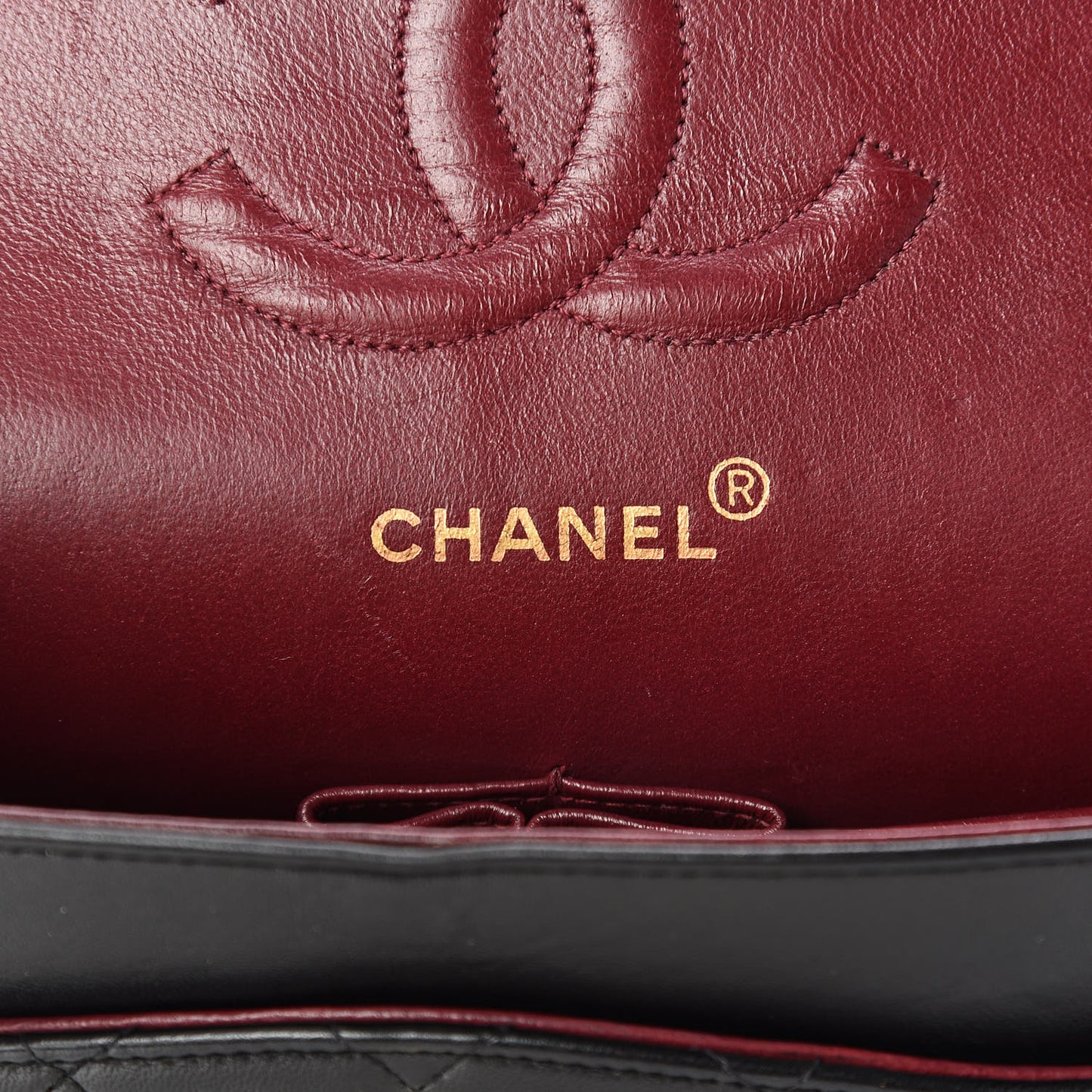 Lambskin Quilted Medium Double Flap Black