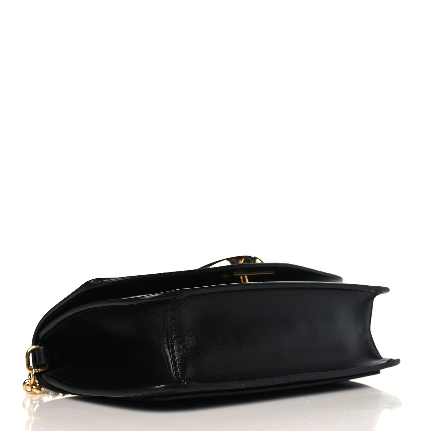 Calfskin Suede C Clutch With Chain Black