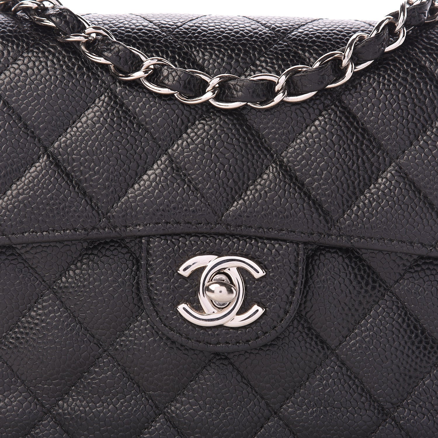 Chanel Caviar Quilted Mini Square Flap Black 10 of 12