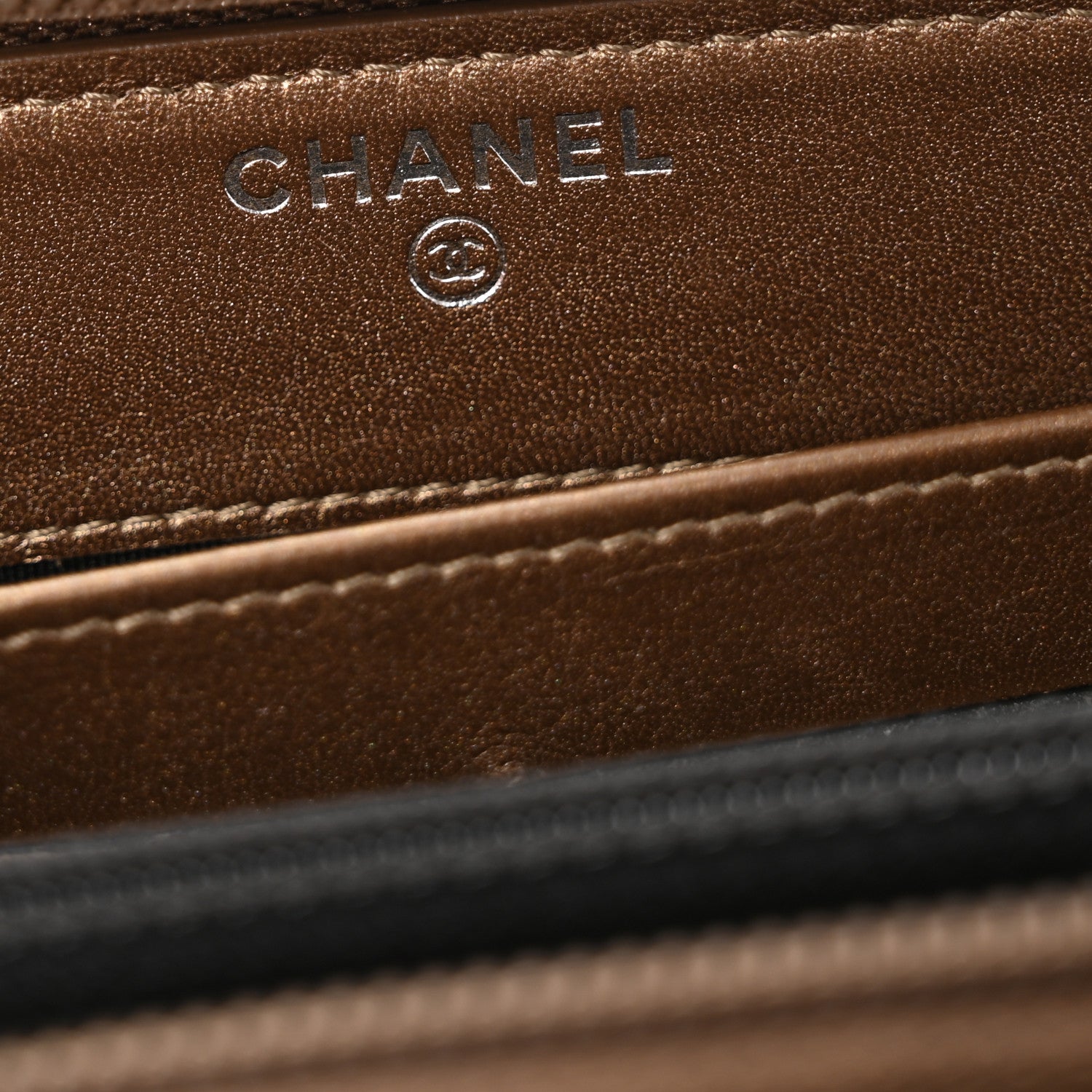 Chanel Metallic Caviar Large Timeless CC Zip Around Wallet Bronze 6 of 9
