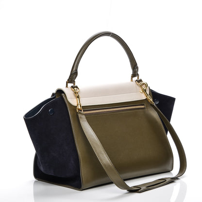 Celine Velluto Calfskin Suede Medium Tri-Color Trapeze 3 of 8