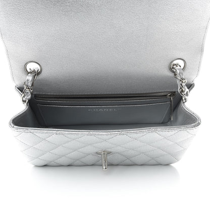 Chanel Metallic Lambskin Quilted Mini Rectangular Flap Silver 7 of 10